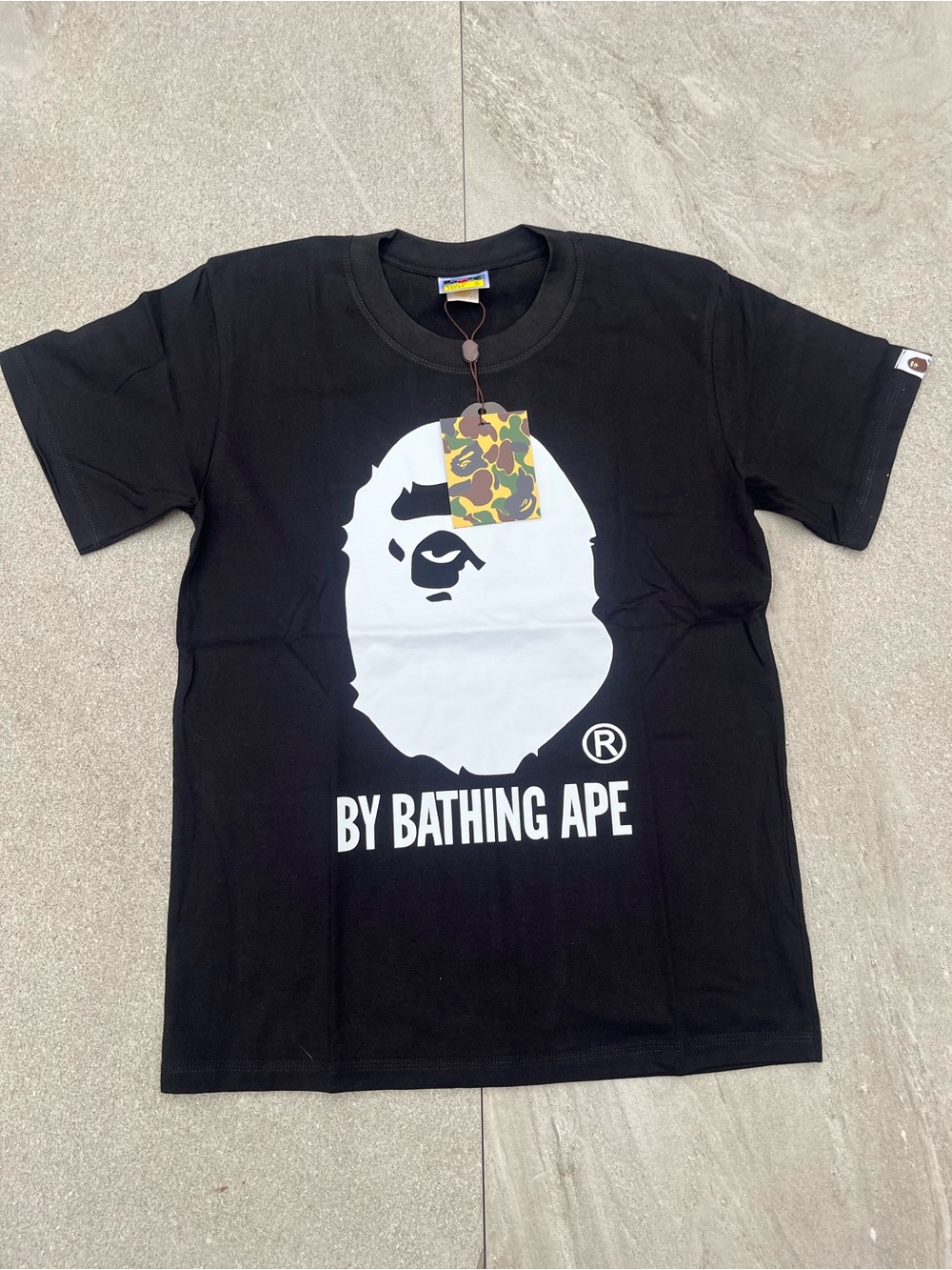 Kids BAPE Black Logo Tee by BATHING APE